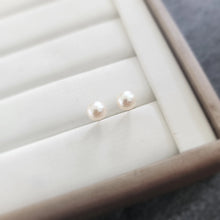 Load image into Gallery viewer, 6mm White Freshwater pearl Studs
