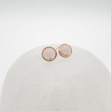 Load image into Gallery viewer, Prisma Jewel - Handmade Jewellery - Earstuds - Rose Quartz - Pink - Rose - Wirewrap
