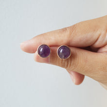 Load image into Gallery viewer, Prisma Jewel - Handmade Jewellery - Earstuds - Amethyst - Purple - Wirewrap