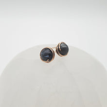 Load image into Gallery viewer, Prisma Jewel - Handmade Jewellery - Earstuds - Lavikite - Black - Silver - Grey - Wirewrap