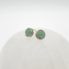 Load image into Gallery viewer, Prisma Jewel - Handmade Jewellery - Earstuds - Green Aventurine - Green - Wirewrap