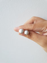 Load image into Gallery viewer, Prisma Jewel - Handmade Jewellery - Earstuds - Howlite - White - Grey - Wirewrap