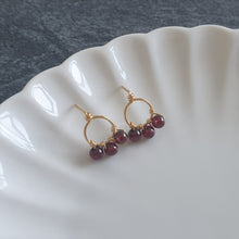 Load image into Gallery viewer, Olivia Studs - Red Garnet