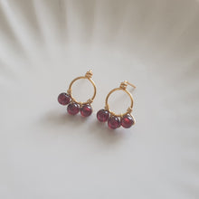 Load image into Gallery viewer, Olivia Studs - Red Garnet