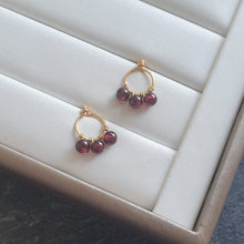 Load image into Gallery viewer, Olivia Studs - Red Garnet