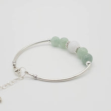 Load image into Gallery viewer, Prisma Jewel - Handmade Jewellery - Bracelets - Grade A Jade - Burmese Jade - Green - White - Silver