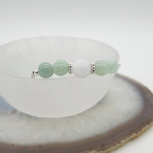 Load image into Gallery viewer, Prisma Jewel - Handmade Jewellery - Bracelets - Grade A Jade - Burmese Jade - Green - White - Silver