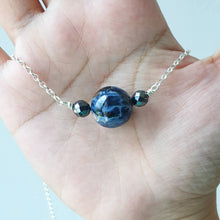 Load image into Gallery viewer, Prisma Jewel - Handmade Jewellery - Necklace - Pietersite - Blue - Painting - Landscape painting - Sterling Silver