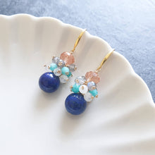 Load image into Gallery viewer, Prisma Jewel - Earrings - Lapis Lazuli - Blue - Clusters