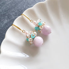 Load image into Gallery viewer, Prisma Jewel - Earrings - Kunzite - Amazonite - Rose Quartz