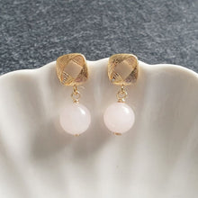 Load image into Gallery viewer, Rosy Rose Quartz earrings