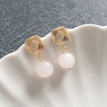 Load image into Gallery viewer, Rosy Rose Quartz earrings