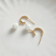 Load image into Gallery viewer, Dainty Burmese Jade with mini hoop studs