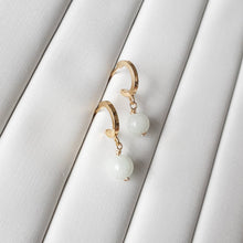 Load image into Gallery viewer, Dainty Burmese Jade with mini hoop studs