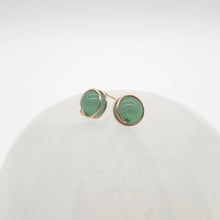 Load image into Gallery viewer, Prisma Jewel - Handmade Jewellery - Earstuds - Green Aventurine - Green - Wirewrap
