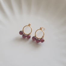 Load image into Gallery viewer, Olivia Studs - Red Garnet
