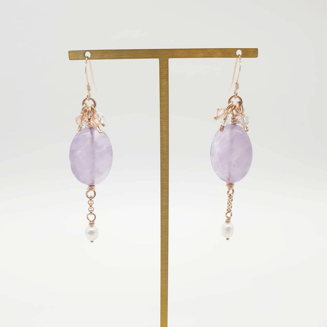 Grace - Lavender Amethyst Earrings in 14K rose gold filled