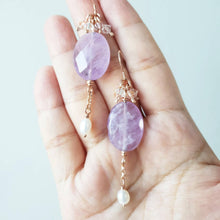 Load image into Gallery viewer, Grace - Lavender Amethyst Earrings in 14K rose gold filled
