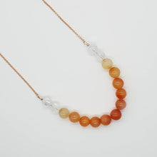 Load image into Gallery viewer, Prisma Jewel - Handmade Jewellery - Necklace - Agate - Clear Quartz - Peach - Gradient - Hue
