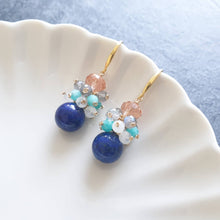 Load image into Gallery viewer, Prisma Jewel - Earrings - Lapis Lazuli - Blue - Clusters
