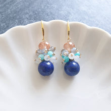 Load image into Gallery viewer, Prisma Jewel - Earrings - Lapis Lazuli - Blue - Clusters
