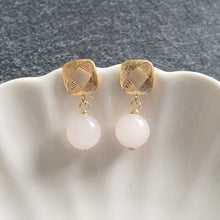 Load image into Gallery viewer, Rosy Rose Quartz earrings

